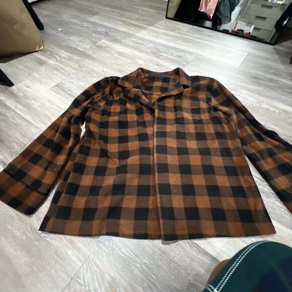 Skims Brown Fleece Pajama Top Size XL - Picture 2 of 5